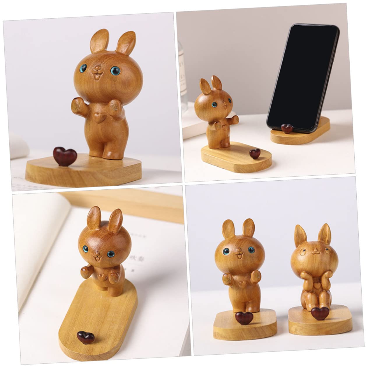 HEMOTON 4pièces Support De Téléphone Forme De Lapin Décoratif Et Adorable Support Mobile pour Bureau Accessoire Pratique pour Smartphone avec Base Stable