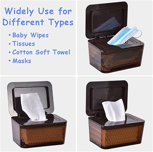 Miniatura 5 de Umtiti Dispensador de toallitas y bolsa de toallitasbolsa de pañuelosfunda de pañuelos con tapa segura de sellado de humedad, patas de goma