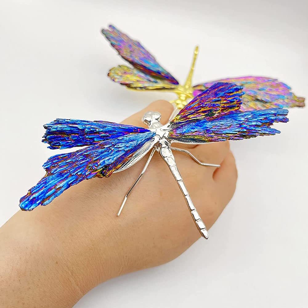 幸せの青い蜻蛉の羽根のART、長寿、亀アート35cm