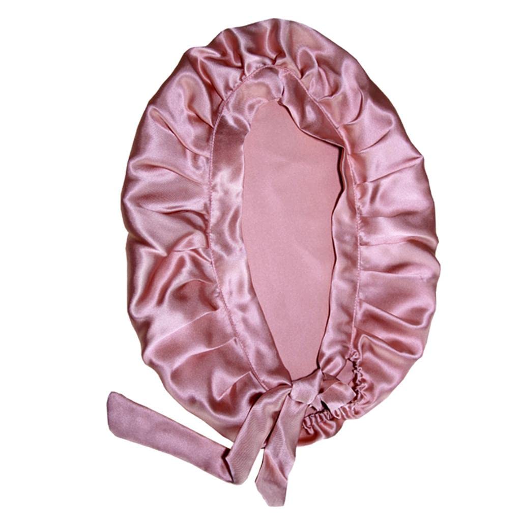 Gorro de Dormir de Seda Sombrero para Noche Cuidado del Cabello Elástico Ligero Ajustable Adecuado para Dormir Viaje