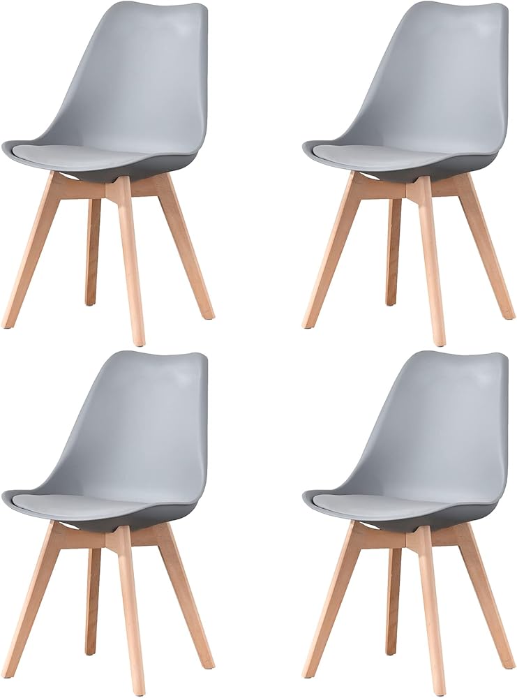 Sim luxury 4 sedie da cucina imbottite con gambe in legno di faggio BCH610