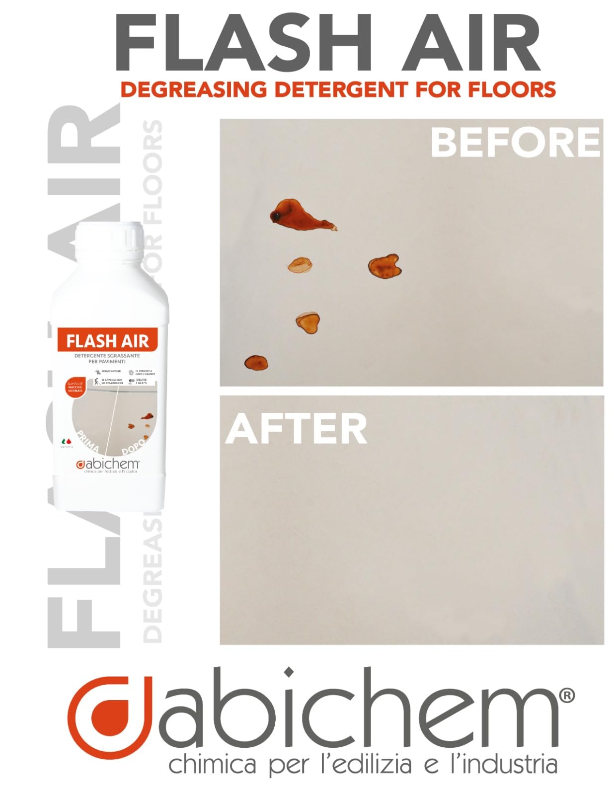 Abichem FLASH AIR – Detergente Sgrassante Concentrato per Pavimenti