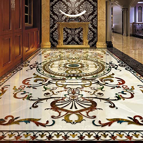 Custom Self-Adhesive Floor Wallpaper 3D Marble Tiles Mural Living Room Hotel Luxury Floor Decor Pvc 3D Wall Stickers,400280Cm #TOP1