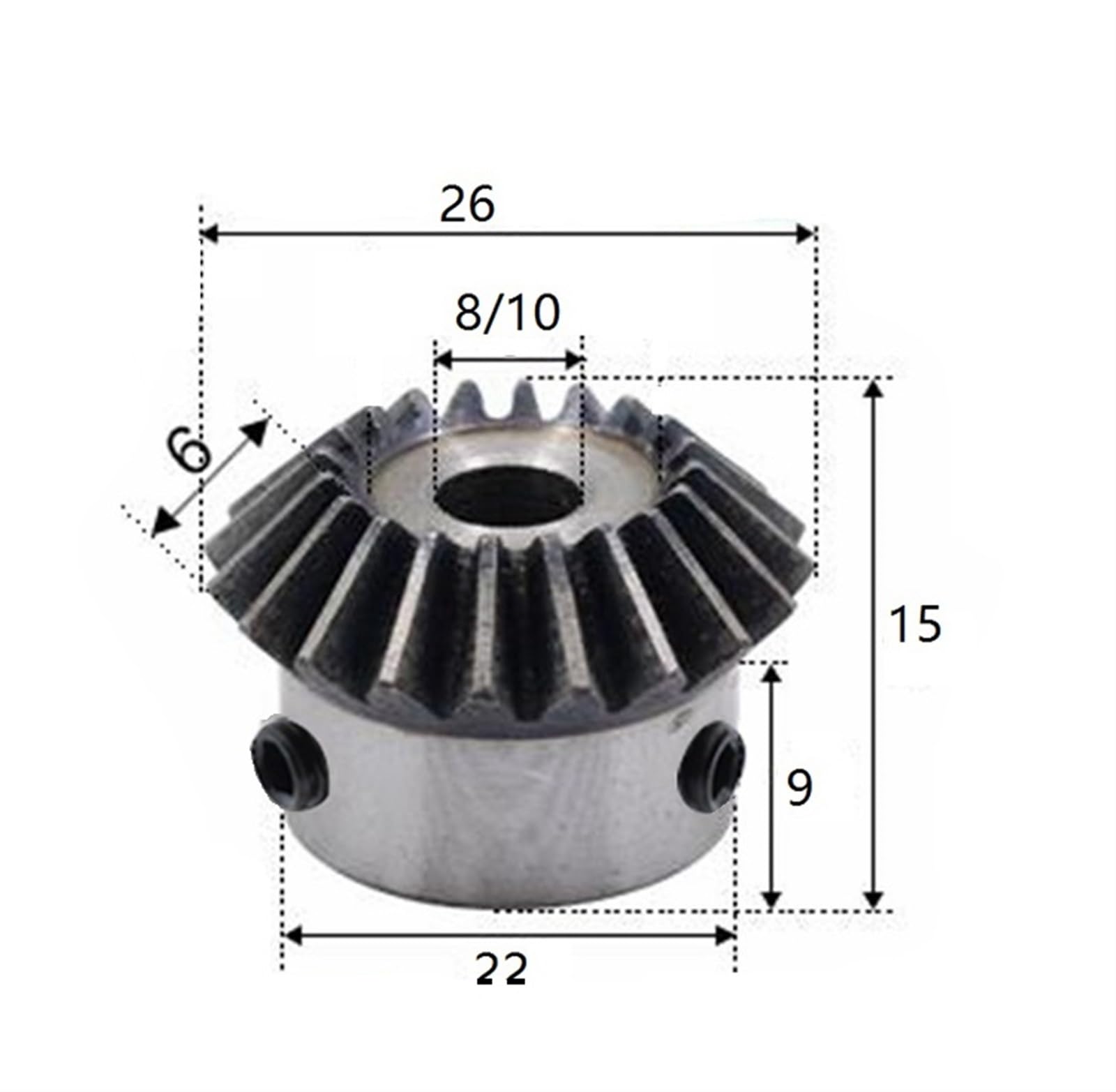 Bevel Gear Pinion Hardware Mechanical 1pcs Bevel Gear 1.25 Modulus 20 Teeth with Inner Hole 10mm 90 Degree Drive Commutation Steel Gears Screw Hole M4(12PCS 20 Teeth)