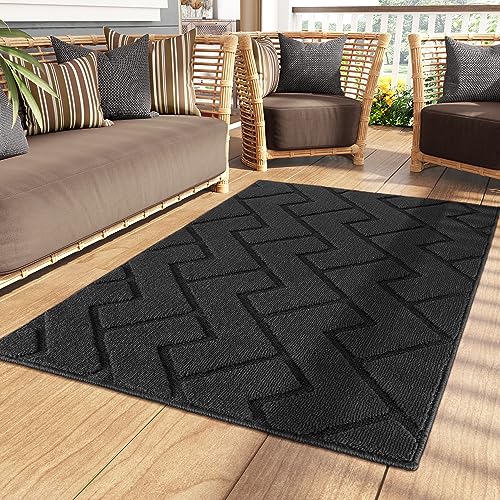 Biscpro Fußmatte Dunkelgrau 90x150cm Innen und Außen, Waschbar Fussmatte, Wasserdicht Türmatte,...