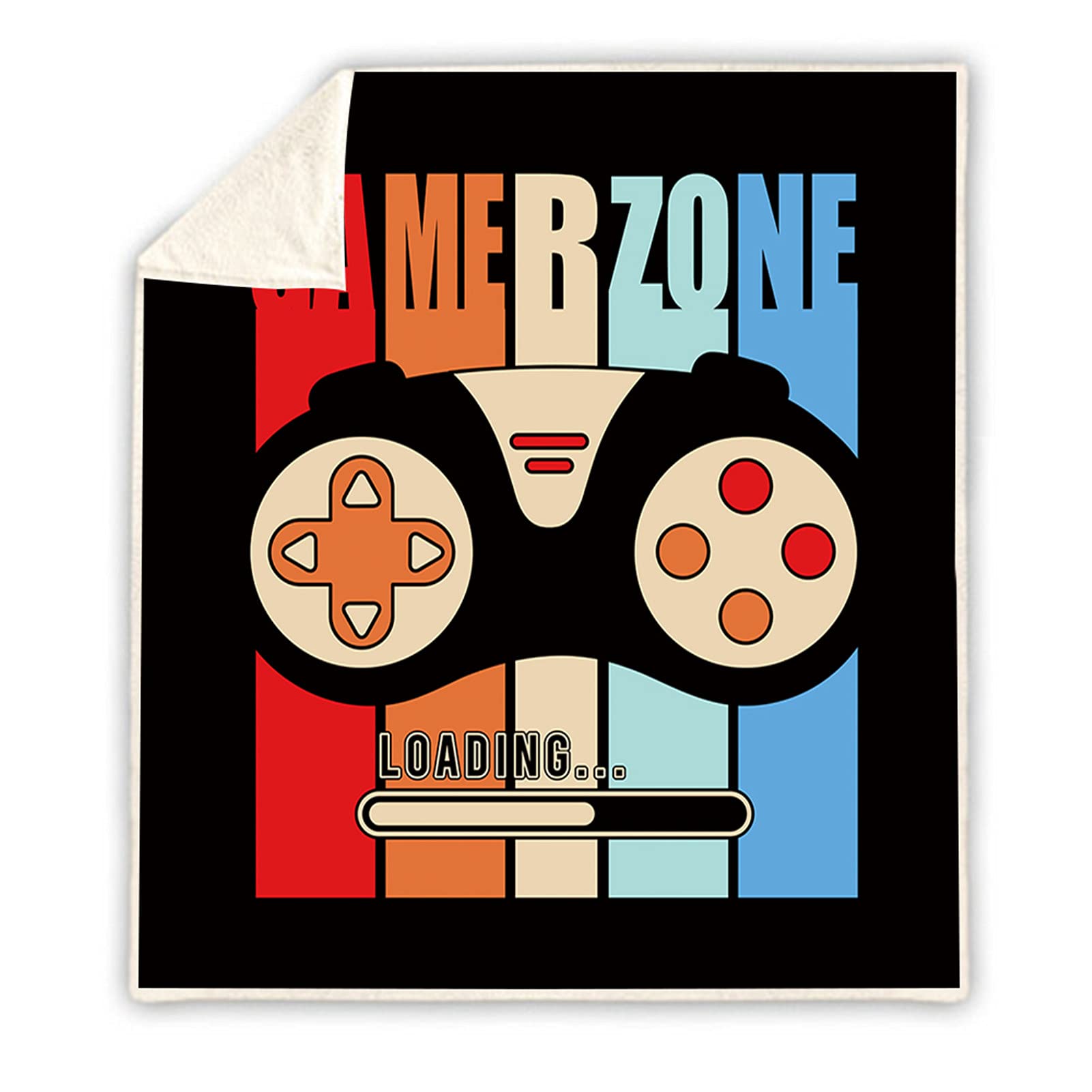 Gaming-Decke Mit Waffenkonsole-Muster – Flauschige Mikrofaser, 127 X 101,6 Cm, Schwarz-weiß, Für Sofa, Büro & Teens