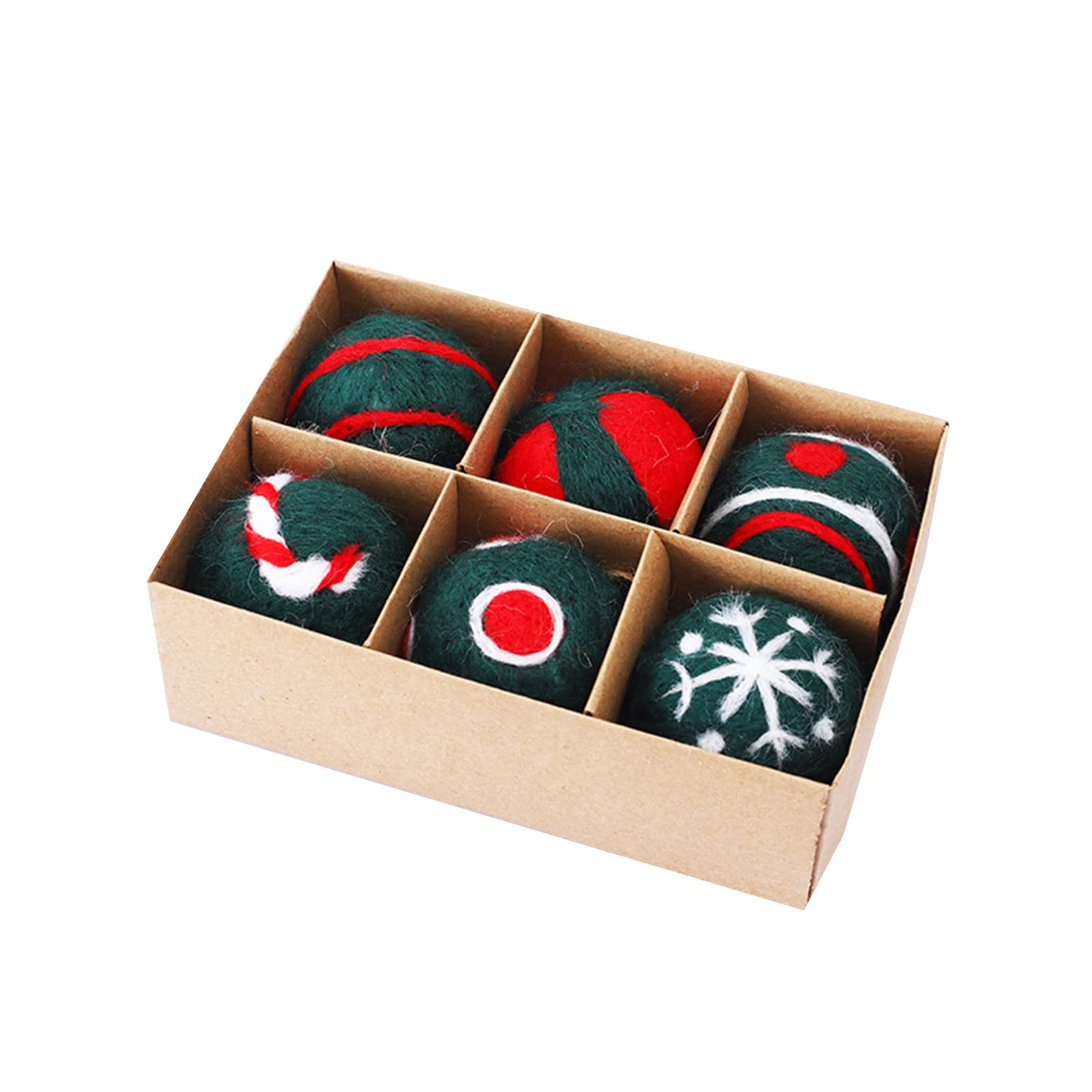 carotoe 6pcs Felt Christmas Ball Pendant Colorful Ornament Accessory for Indoor Outdoor Garden Yard Decoration Christmas Pendant Ornament