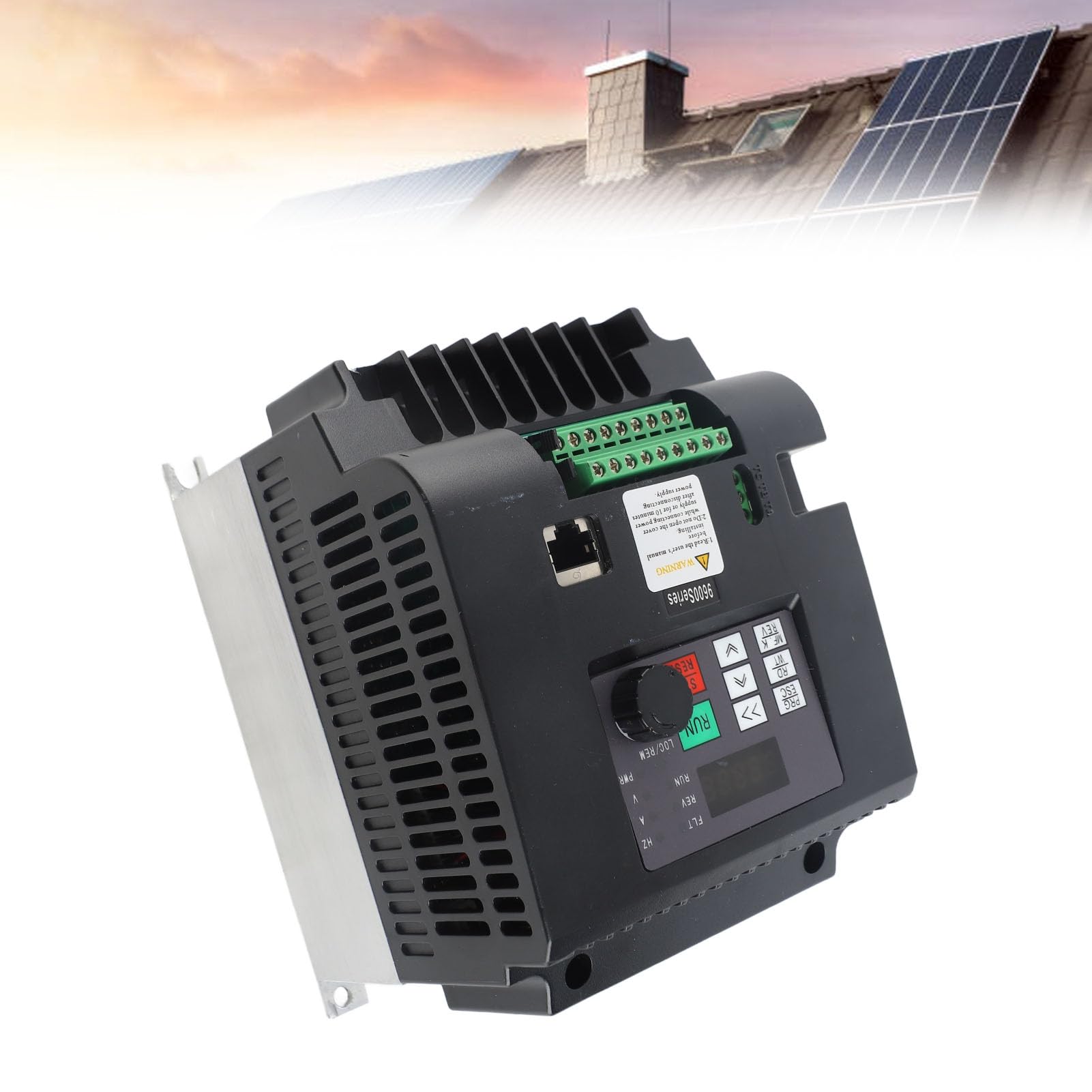 Hyuduo Convertidor de Frecuencia Solar Fotovoltaica de 5,5 KW, Entrada Trifásica de 400-700 V CC, Salida de 0-380 V CA con Controlador MPPT, Variador de Frecuencia para Hogares, Empresas e Industrias