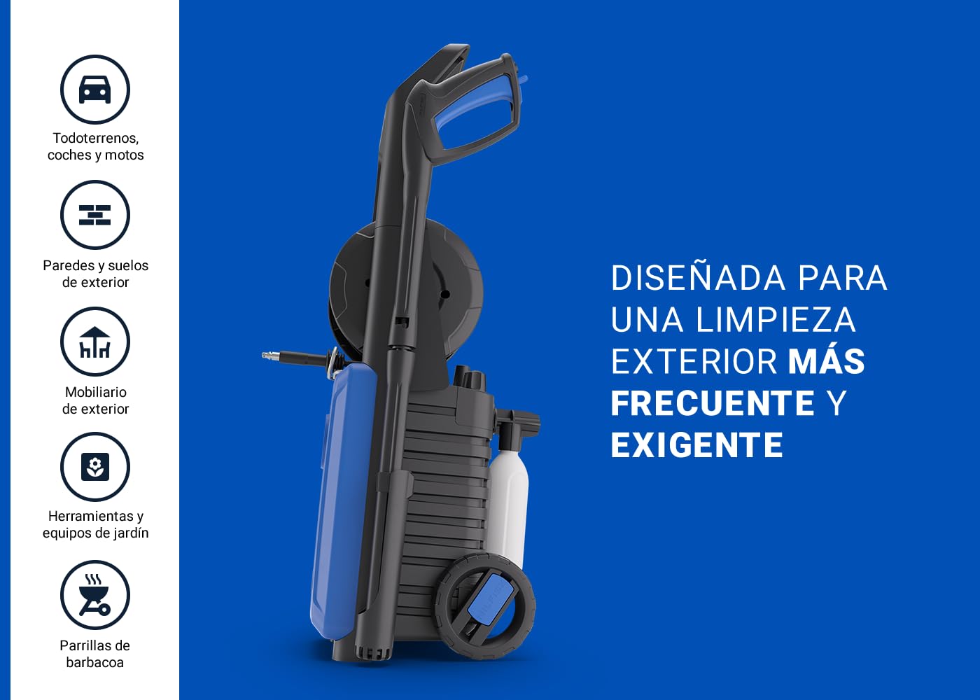 Nilfisk Classic 150 Bares - Hidrolimpiadora de Alta Presión Fácil de Usar - Limpiadora de Patios, Coches y Exteriores (2200 W)