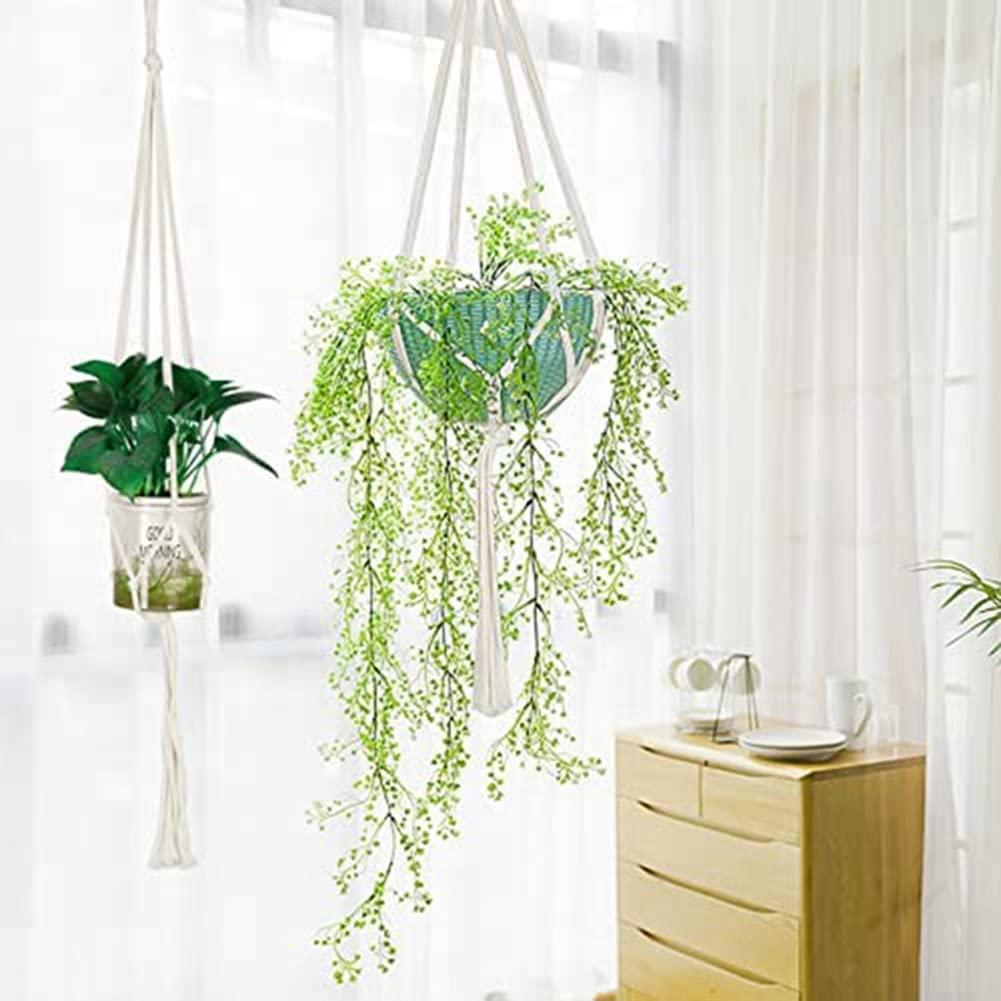 6 pezzi Macrame Piante Gancio a Corda di Cotone, Pianta Sospensione Gancio Soffitto, Supporto Decorativo Fioriera Appeso Interni per Decorazioni Interne Esterne, Tessitura a Mano