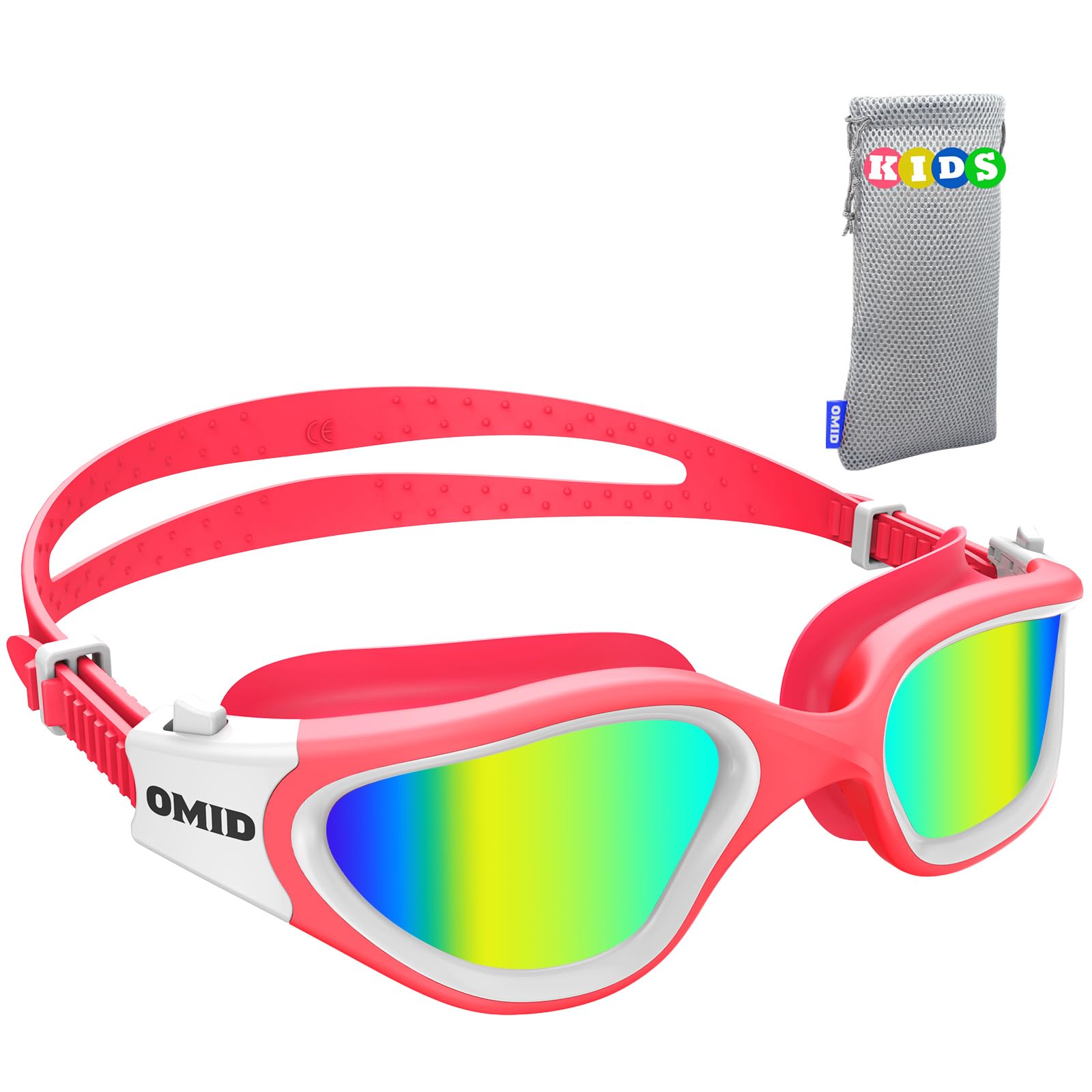OMID Kids Swim Goggles, P2mini Polarized Swimming Goggles Comfortable for Age 6-14 (A3-G1MINI-Pink-Gold) — image 1