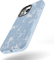 Vista 6 de Casely Funda para iPhone 13 Pro Cielos azul claro Nubes de mármol Compatible con MagSafe Diseño protector audaz