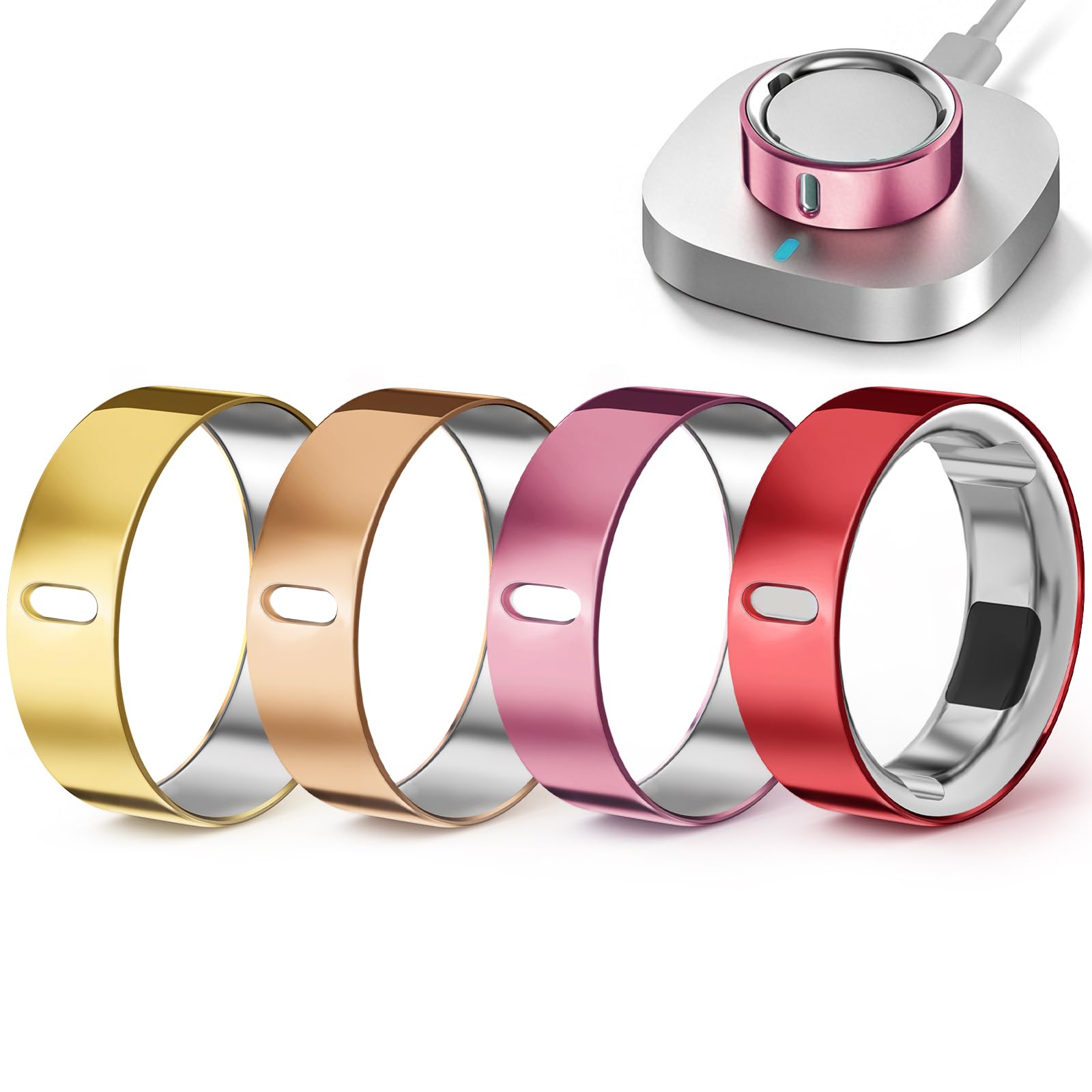 Hexasider 4 Pack Upgraded Ring Covers Compatible with Oura Ring Gen 4/Gen 3, TPU Anti-Scratch Protector Accessories for Oura Ring Cover Jacket for Women Men, Size 6 (Not for Oura Ring 4 Ceramic)
