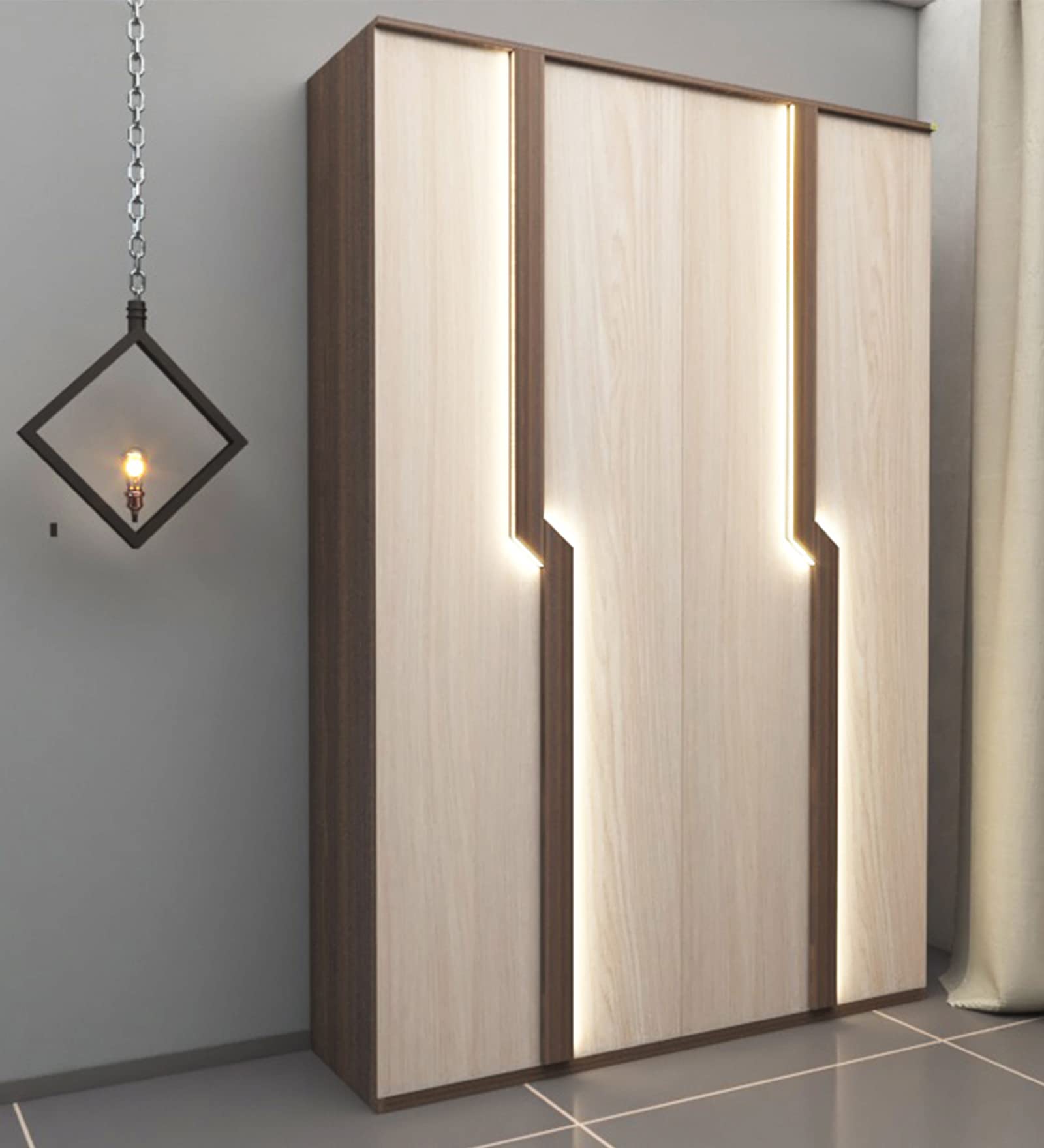 V Create Store Almirah with Racks and Led Installed | 4 Door