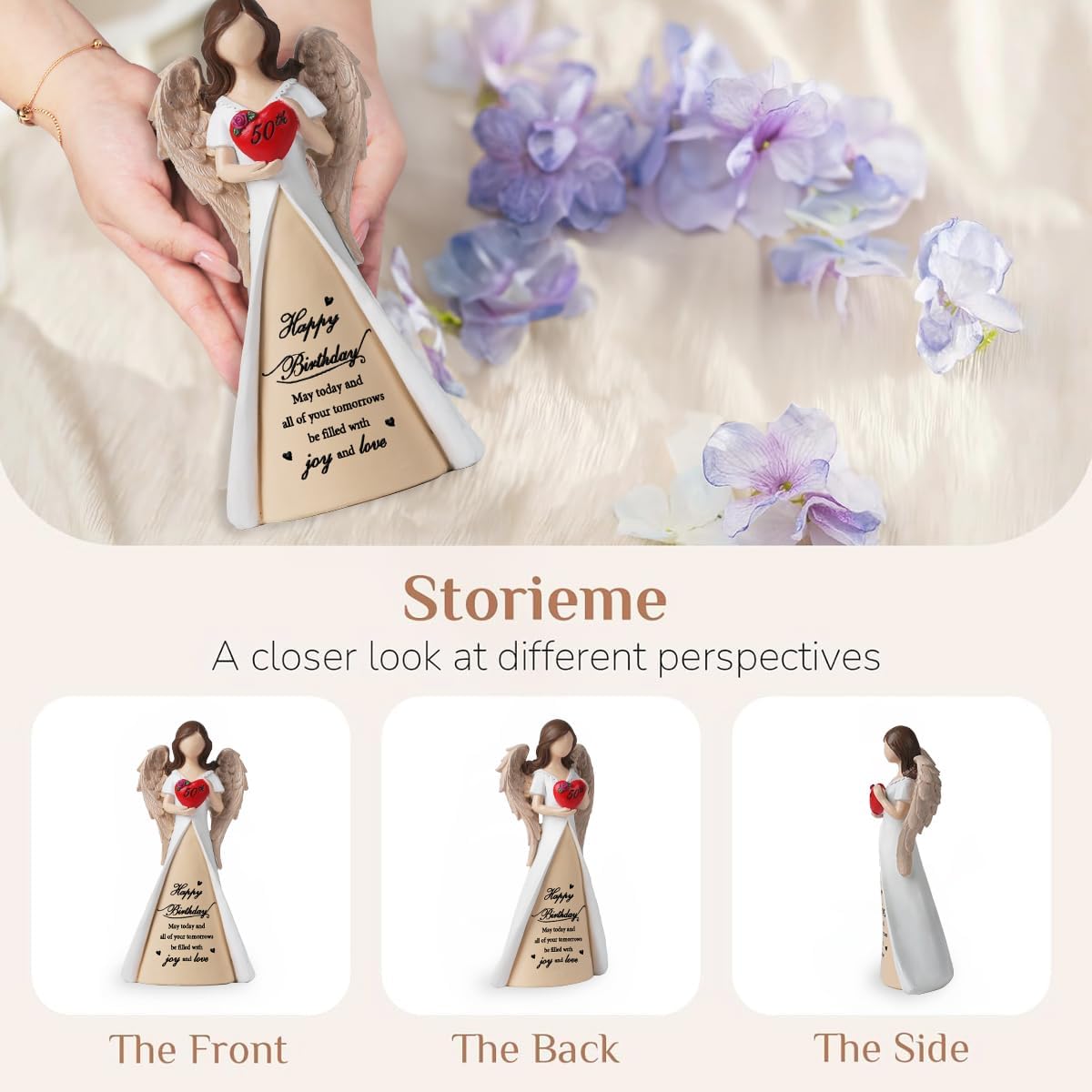 50th Birthday Gift, Mother's 50th Birthday Gift, Mother's Sisters's 50th Birthday Gift, 50th Birthday Gifts for Her (White) - Image 3