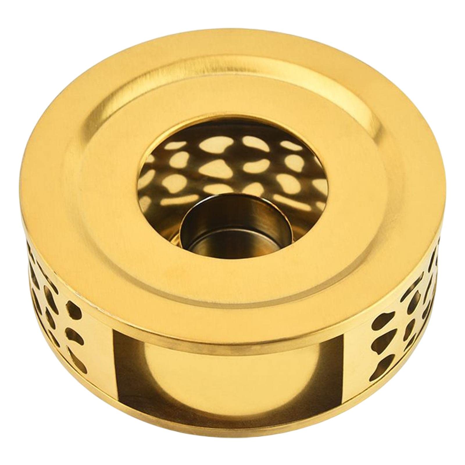 Soporte para tetera dorado ideal para mantener el té caliente en la oficina