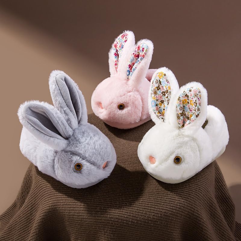 Toddler Kids Slippers Bunny Design Indoor Plush Shoes - Image 3