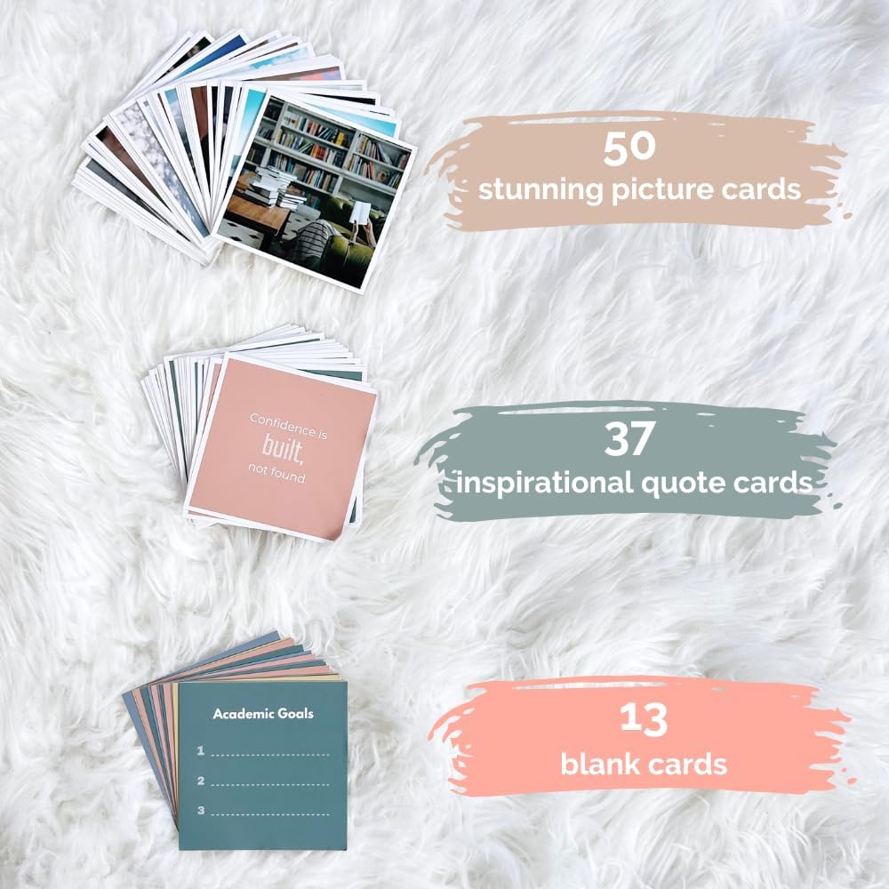 SIMPLY RSB The Ultimate Teenager Vision Board Kit & Aesthetic Room Decor | 100 Academic, Self-Growth & Friendship Cards | Complete Manifestation Kit for Students & Teens