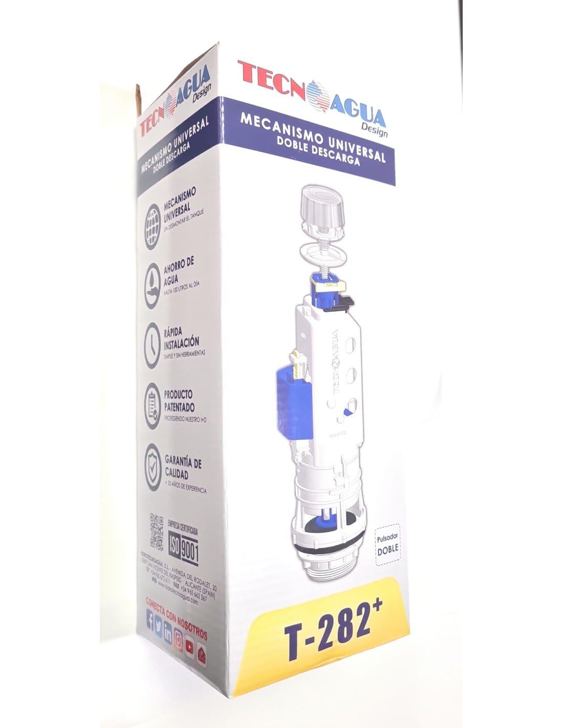 Hidrotecnoagua accesorios wc - Mecanismo doble descarga por cable t-282s