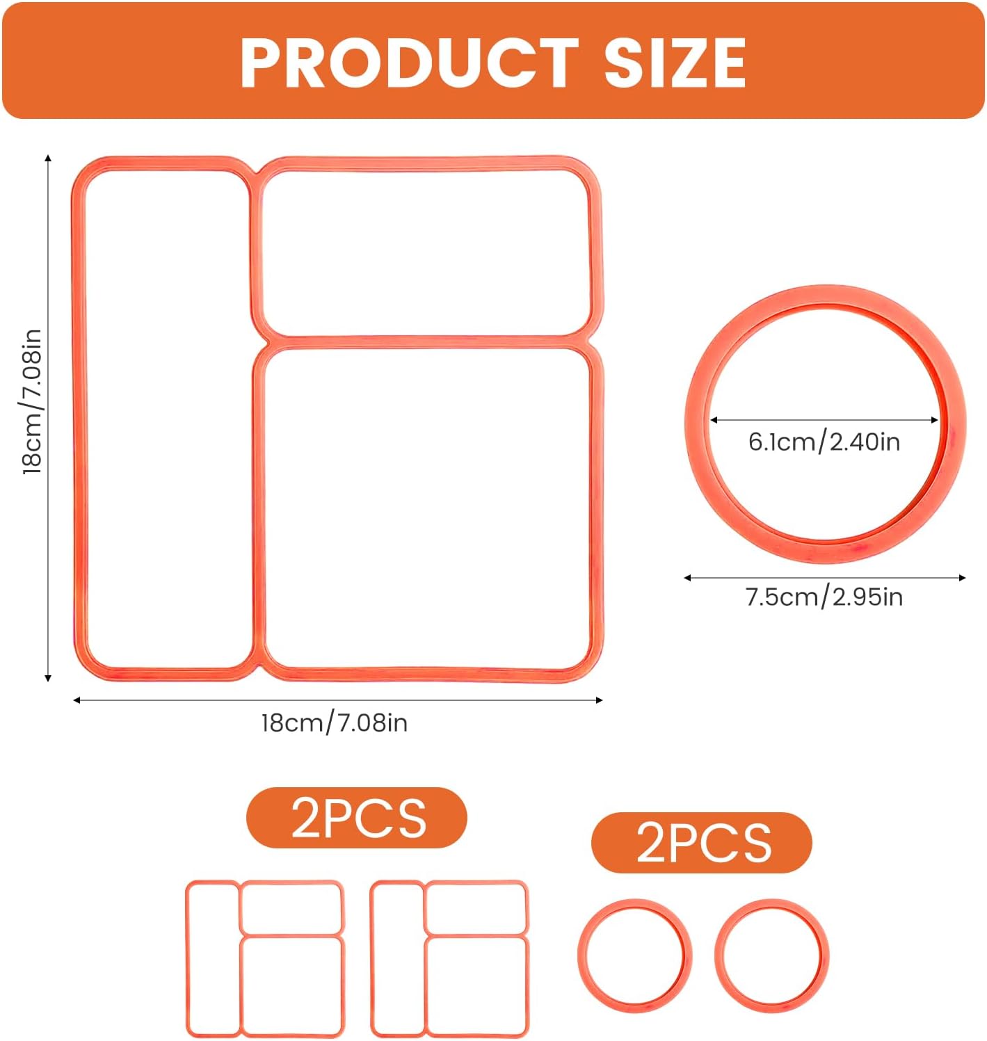 4 Pack Lid Seal Gasket for Omiebox,Lunch Box Accessories for Omiebox,Made from Food-Safe Silicone Rubber,Ensures Leak-Proof Freshness(Orange)