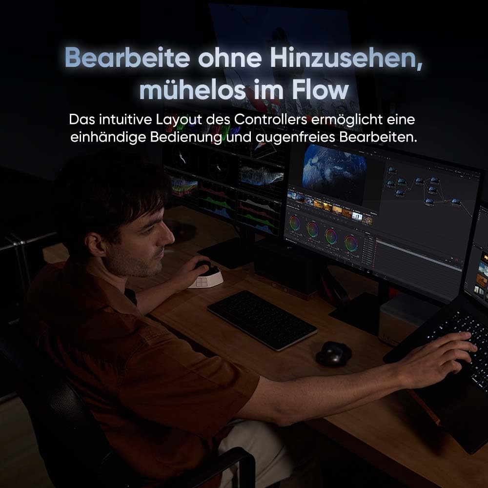 XPPen Pilot Pro Kreativ-Konsole, Pro Bluetooth-Controller für Grafikdesign | Video Editing, Videoschnitt mit Adobe, Photoshop, Lightroom Classic, Premiere Pro, DaVinci Resolve, für Windows/macOS