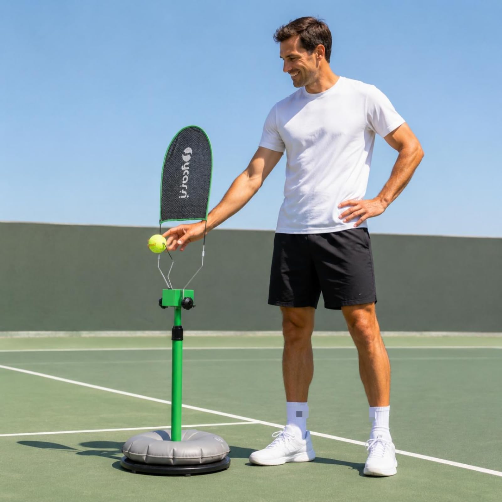 Tennis Rimbalzatore Altezza Regolabile Tennis Solitario Corda Resistente Attrezzatura Sportiva per Pratica Individuale