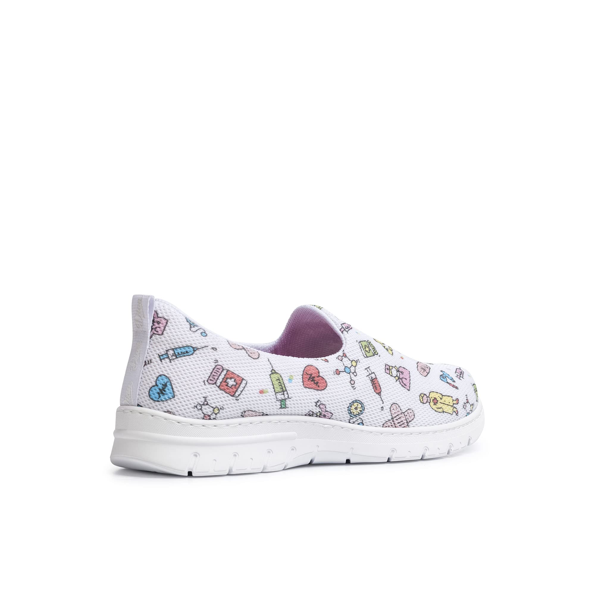 Dian Zapatillas de Trabajo ultraligeras, antibacterianas, Antideslizantes, Ideales para hospitales, Sanitarios, cocinas y Personas de Limpieza, Valencia Plus Estampado