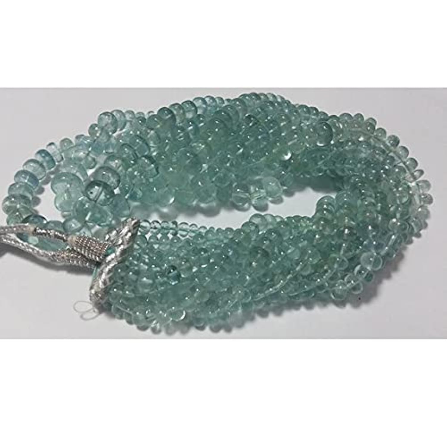 Aigue-marine naturelle en fil de perles rondelles de 4.5 à 9.5 mm pour fabrication de bijoux