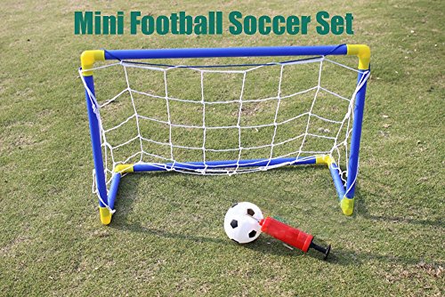 Candora Mini SocCandora Mini Soccer Goal Post Net Set with Pump Kids Sport Toy Easy Fold-Up, 17.7inx13inx10.6in - Thumbnail 3