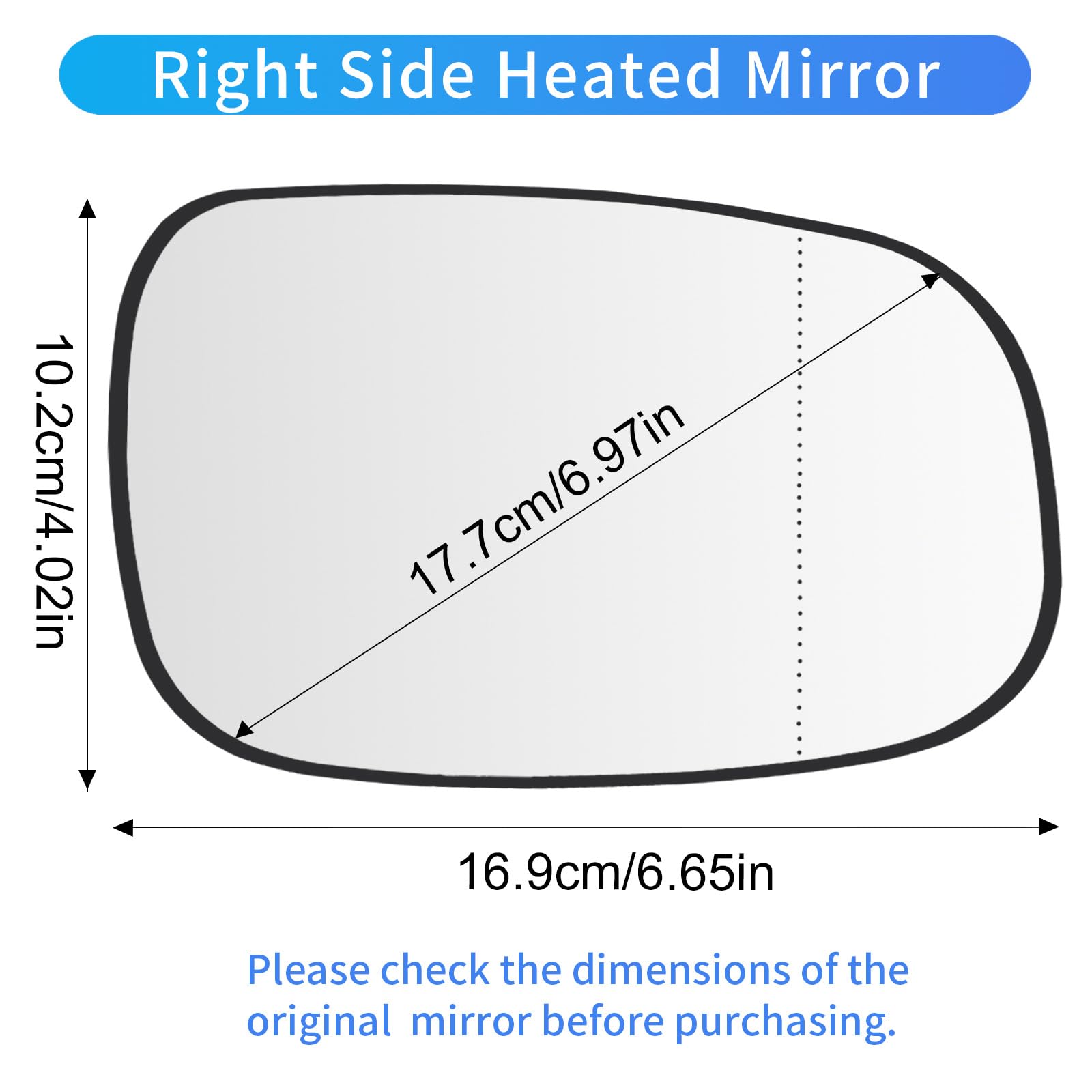 Mingke Cristal Espejo Retrovisor Derecho para Volvo C30 C70 2006-2009 S40 S60 S80 V50 V70 2007-2009 Retrovisor Exterior Calefactable Ajustable
