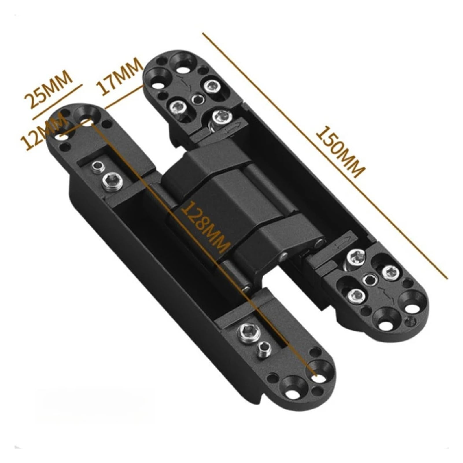 Versteckte Türscharniere aus Aluminiumlegierung | Unsichtbare Türscharniere in Schwarz und Silber(Black)
