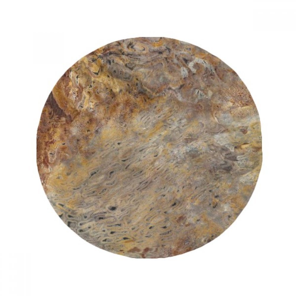 Tapis de sol marbre gris anti-dérapant rond 50cm résistant cuisine