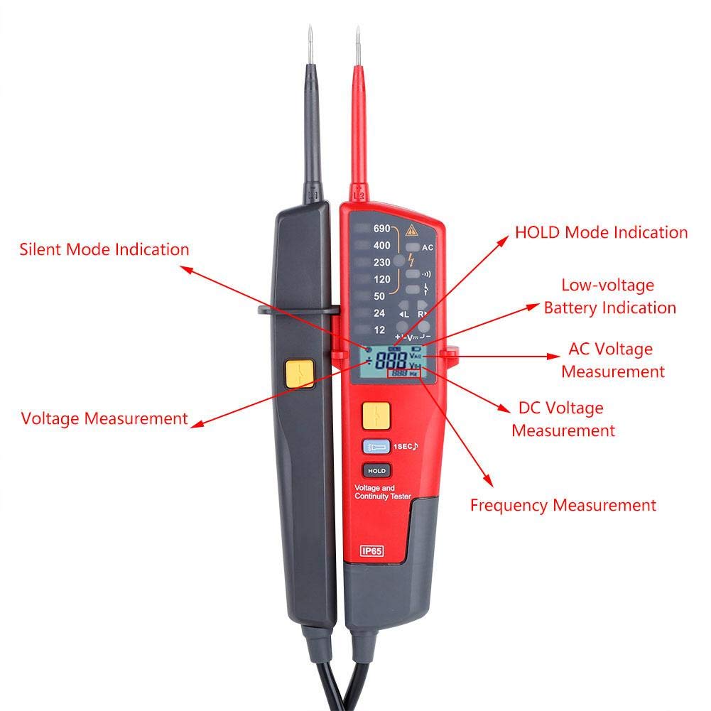 Rango automático medidor de voltaje UT18C LCD/LED detector multímetro digital continuidad de voltaje RCD probador con pantalla LCD