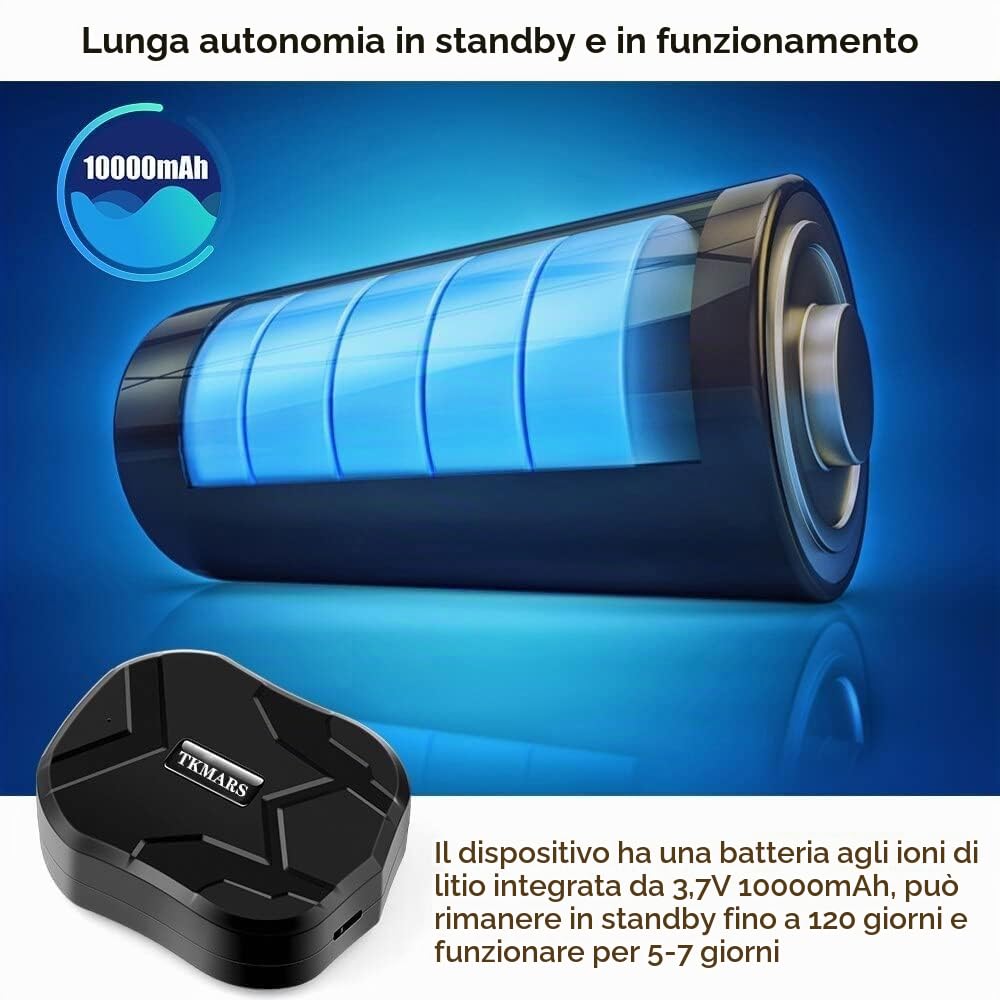 TKMARS 4G Localizzatore GPS per Auto con App 10000mah Nessun Canone Mensile Antift Tracker GPS Auto Magnetic Car Tracker Con Monitoraggio a Lungo Batteria Impermeabile
