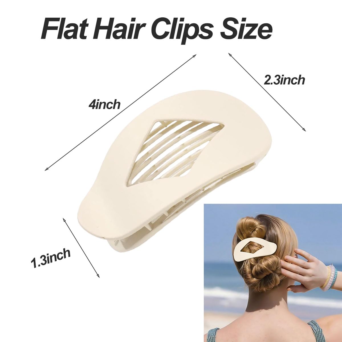 4 PCS Flat Hair Clips for Women French Hair Claw Clips Large Duckbill Hair Clips for Women Thick Thin Hair - Image 2