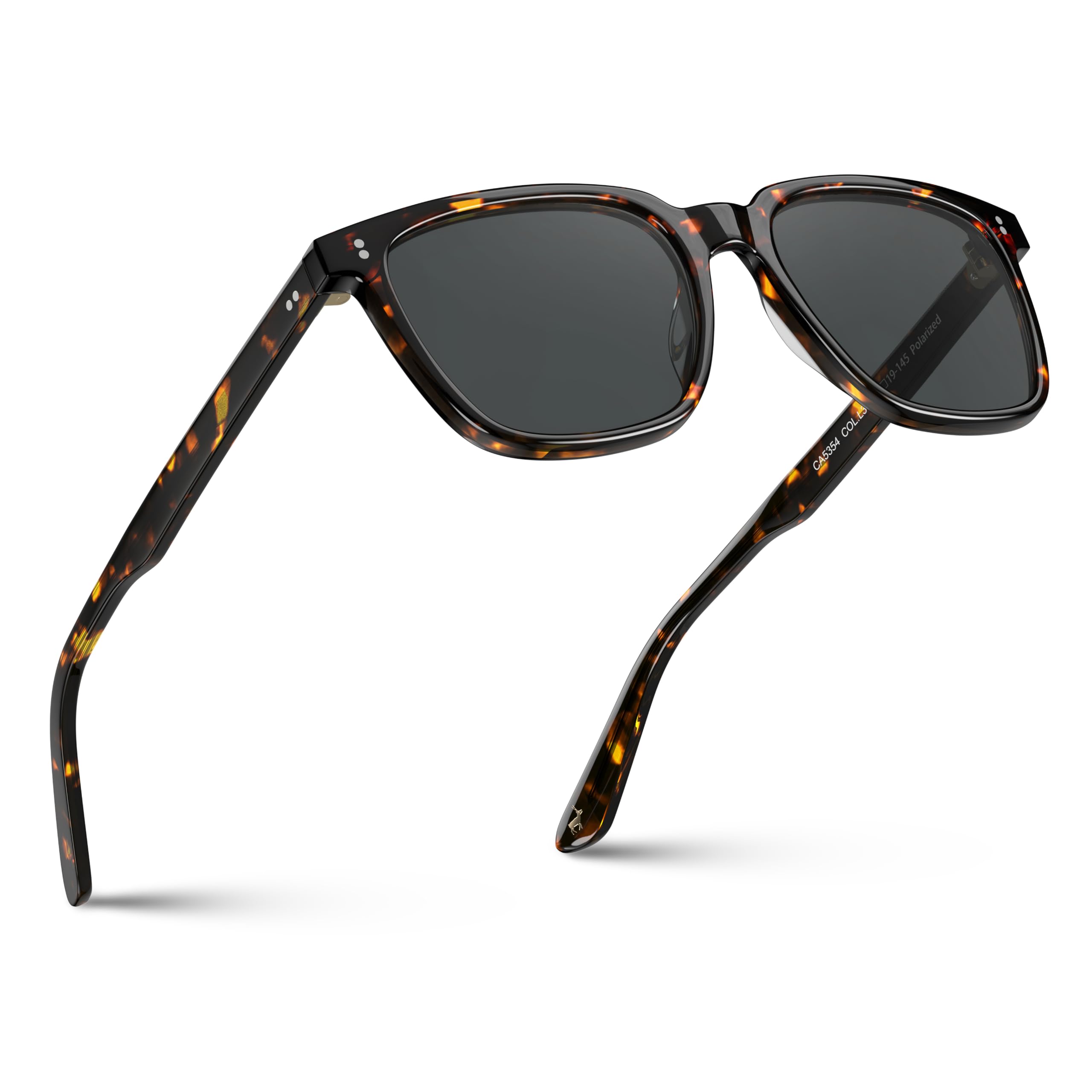 CARFIA Polarisierte Sonnenbrille Herren Für Autofahren Rechteckig Acetat Rahmen Retro UV400 Schutz Angeln Golf CA5354L | UV400-Schutz, Retro-Stil für Golf, Fahren im Freien
