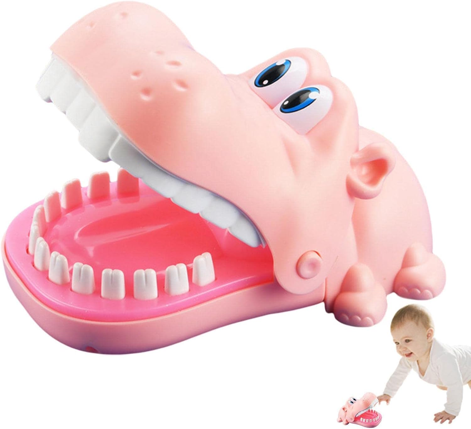 PW TOOLS crocodile dentist Game Biting Finger Hippo Toy, Funny Teeth