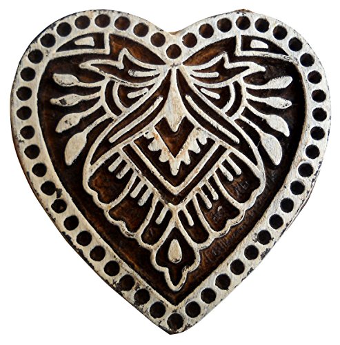 Heart Design Wooden Printing Block/Stamp Textile Fabric Printing Apparel India