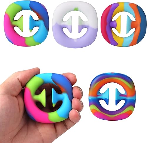 Miniatura 7 de Paquete de 4 juguetes para ansiedad para aliviar el estrés, juguetes sensoriales con agarre de mano, regalo para hacer ruido, para aliviar el