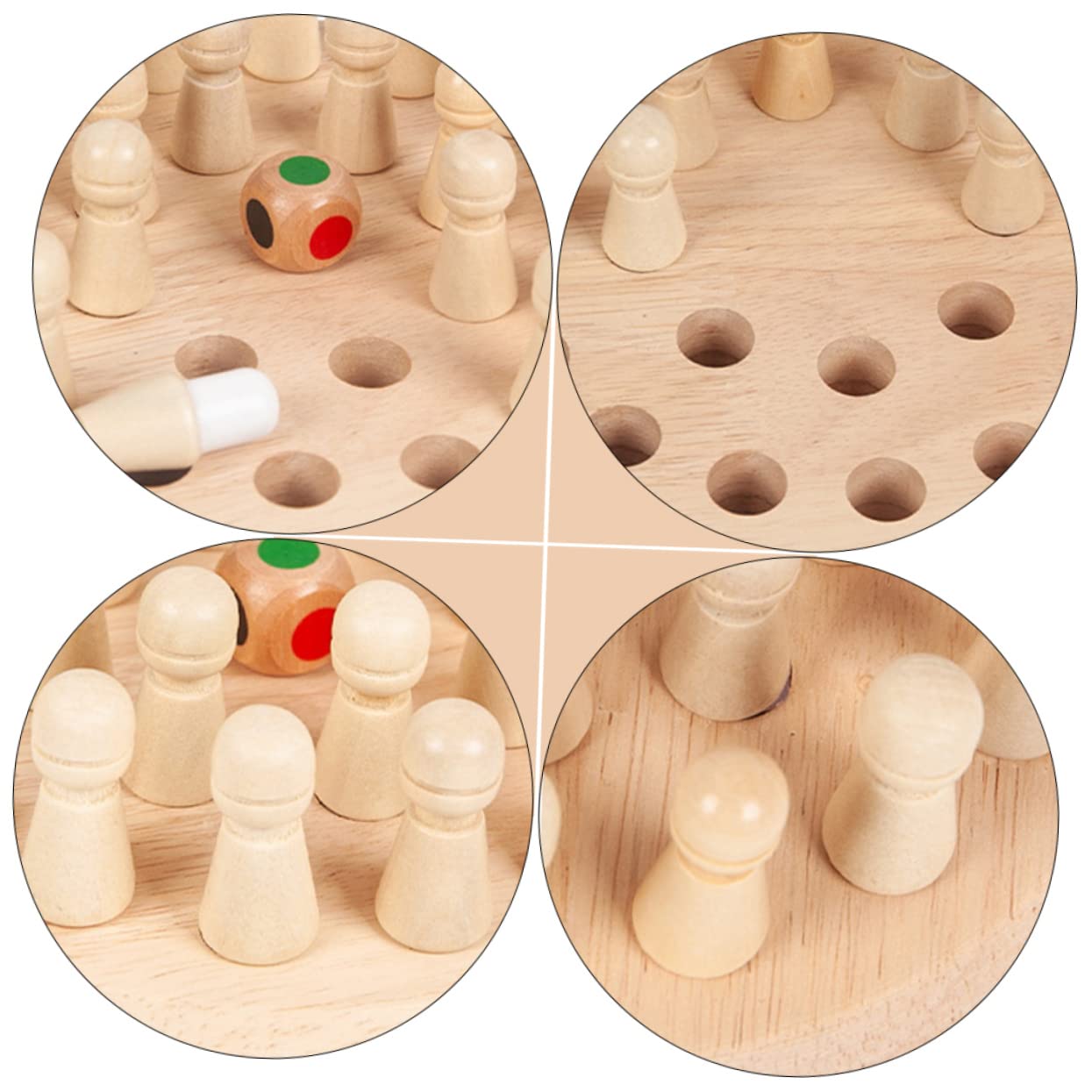 DECHOUS 1 Set Set Memory Chess Portable Marble for Memory Flip Chess Letter Pairing Memory Chess Wooden