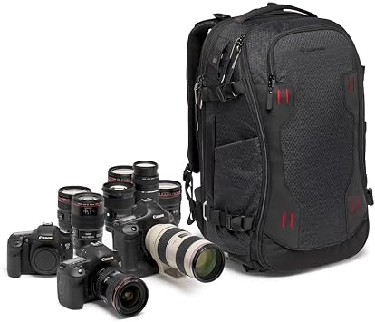 Manfrotto Pro I k FlexLoader L, Refleks ve Aynas z Kameralar i in S rt  antas , 3 Eksenli Gimbal Sabitleyici i in Geni letilebilir Cep,  n Eri im,  oklu Tripod Ek, De i tirilebilir B l c ler, Siyah