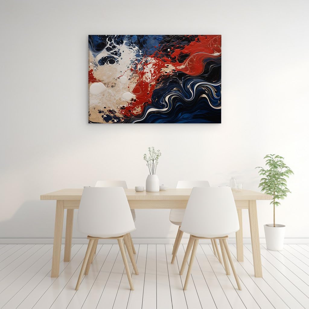 Canvas for Living Room. A Symphony of Colors Creating Abstract Visions of The Sea, 27 x 18 inch Canvas Wall Art - Contemporary Masterpieces - Modern Home Decor