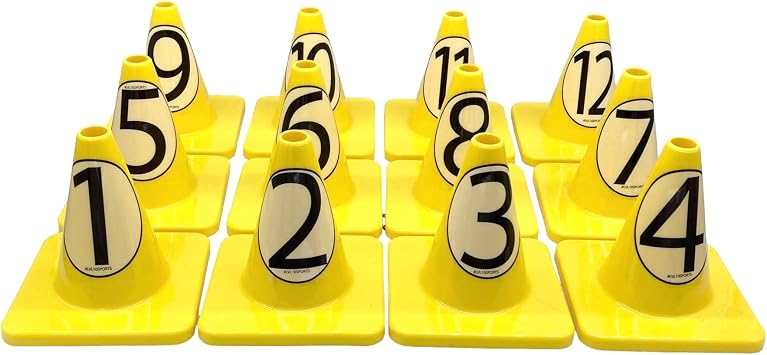 LVL10 Pro Training Cones - 6" Soccer Training Cones for Sports - for Basketball, Football, Basketball and Agility Drills - Soccer Field Markers that Wont Crack, Slide or Fly