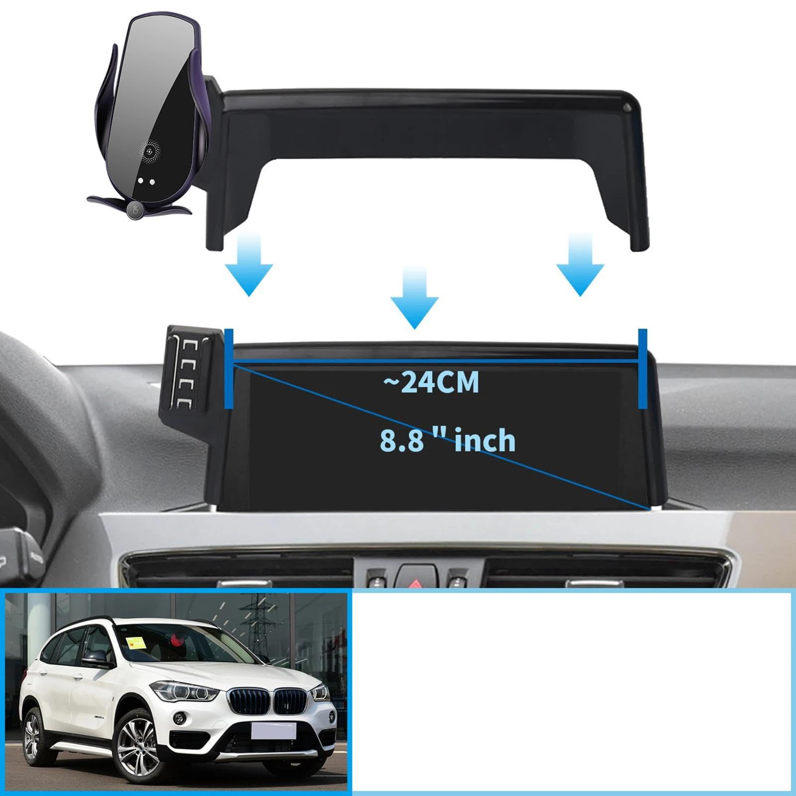 Uchwyt Samochodowy na Telefon dla BMW X1 F48 2016-2019, uchwyt samochodowy na telefon komórkowy 8.8 cala uchwyt GPS stojak na nawigację