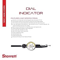 Vista 2 de Indicador de prueba de dial con accesorios Starrett Last Word, pulgadas, Blanco, 1