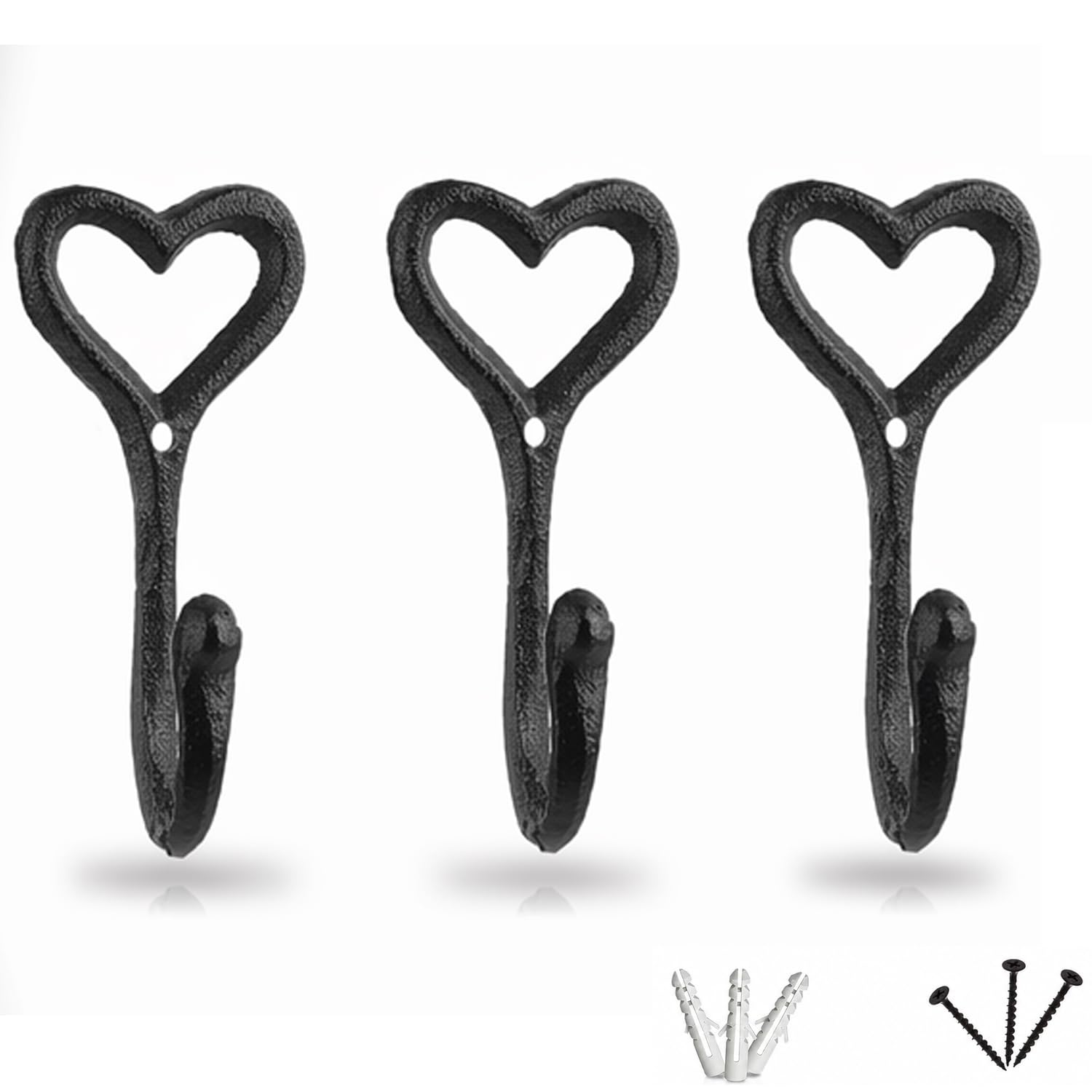 BOFYTR 3-Piece Heart-Shaped Decorative Hooks