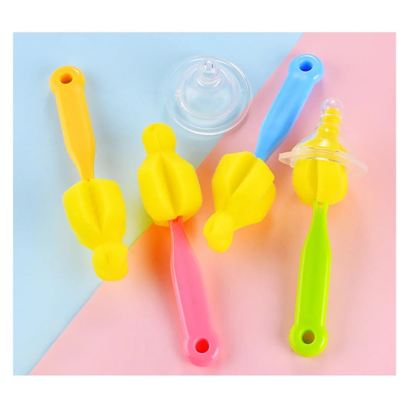 Zestaw szczotek do butelek, Zestaw szczotek do butelek dla niemowląt z gąbką Multicolor 12szt