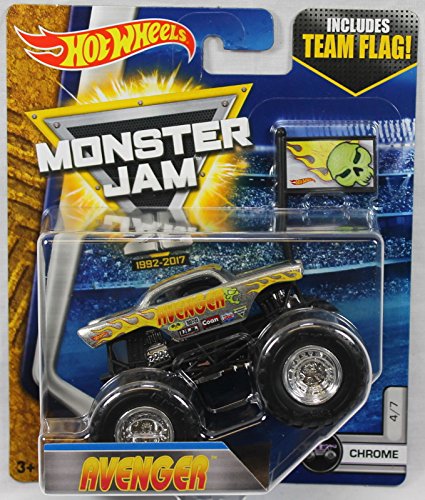2017 Hot Wheels Monster Jam 1:64 Scale with Team Flag - Avenger Chrome 4/7 ( '57 chevy)