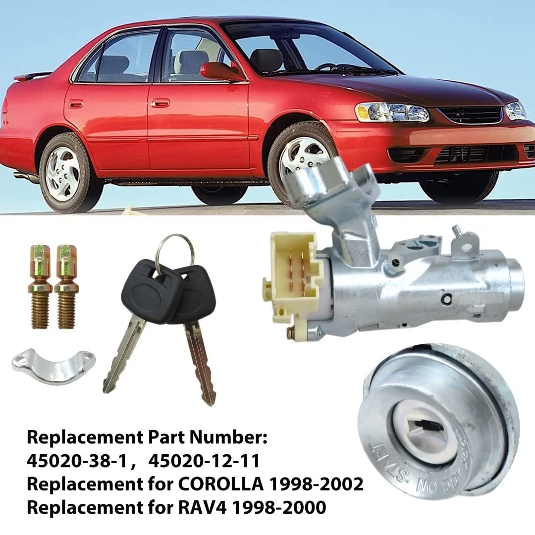 2024 Upgraded 45020-12-11 450201211 Ignition Starter Switch for Toyota Corolla RVA4 1998-2002 45020-38-1 45280-12331 45280-12321 69057-42070