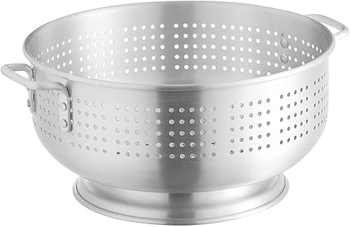 Miniatura 3 de TrueCraftware Colador de aluminio resistente de 16 cuartos de galón, colador de pasta comercial